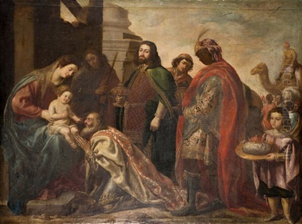 Adoracion De Los Reyes Oil Painting by Pedro de Valpuesta