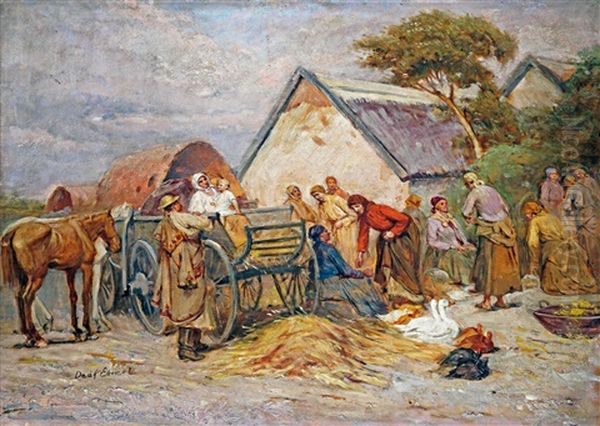 Market Scene by Lajos Deak Ebner