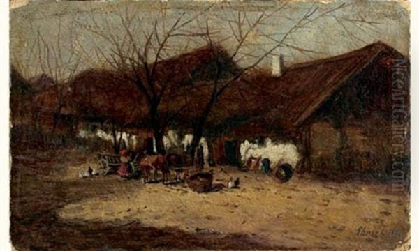 Maison Hongroise Oil Painting by Lajos Deak Ebner