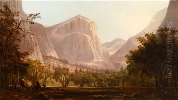 Yosemite Encampment Oil Painting by Edwin Deakin