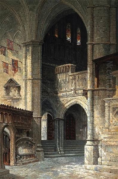 Entrance To Henry Vii Chapel, Westminister Abbey Oil Painting by Edwin Deakin