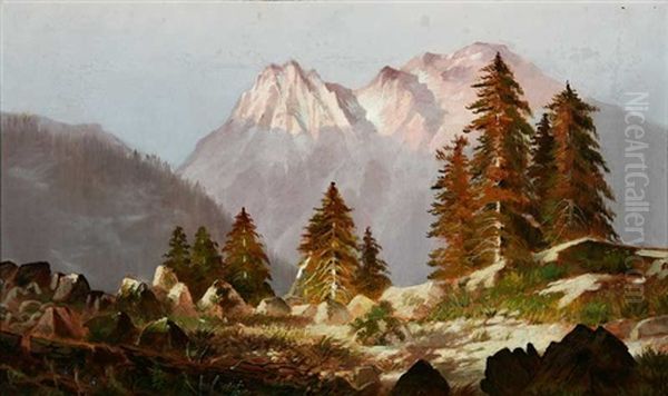 High Sierra Landscape Oil Painting by Edwin Deakin