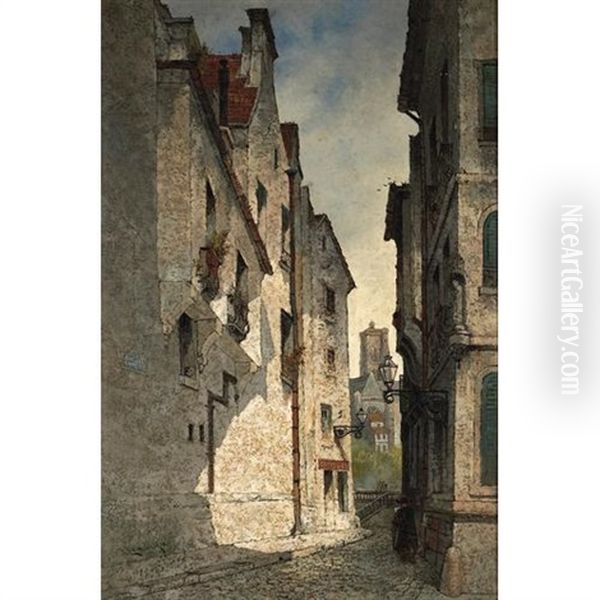 Rue De Chantres, Paris Oil Painting by Edwin Deakin