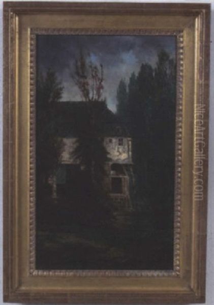 Old Mill Outside Of Paris Oil Painting by Edwin Deakin