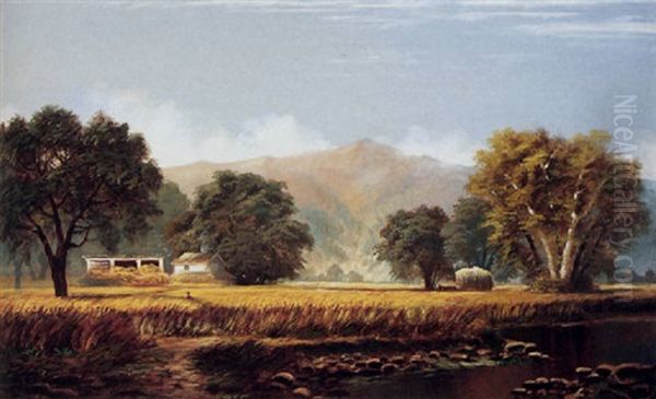 A Summer Harvest Oil Painting by Edwin Deakin