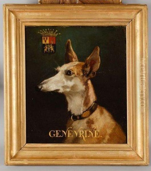 Portrait De Chien Du Baron Lepic.. Oil Painting by Eugene Appert