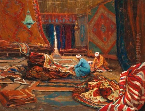 La Manufacture De Tapis, Le Caire Oil Painting by Frank Dean