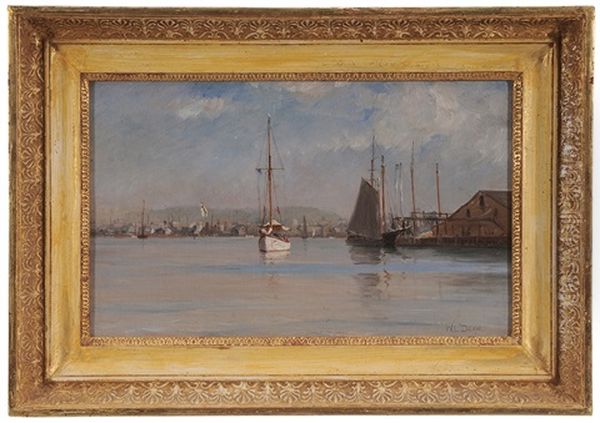 Gloucester Harbor Oil Painting by Walter Lofthouse Dean