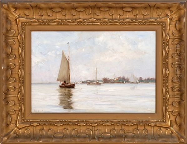 Marblehead Harbor Oil Painting by Walter Lofthouse Dean