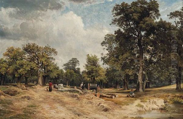 A Day In The Woodland Oil Painting by Charles Deane