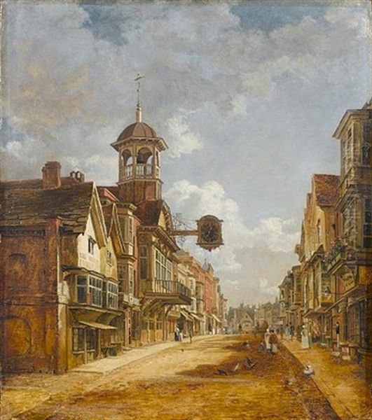 Guildford High Street Oil Painting by Charles Deane