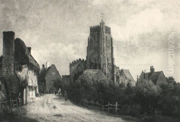 St. Nicholas Church & Birchington Church, Isle Of Thanet Oil Painting by Charles Deane