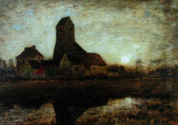 The Old Church At Arbonne Oil Painting by Henry Golden Dearth