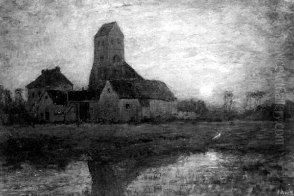 The Old Church At Arbonne Oil Painting by Henry Golden Dearth