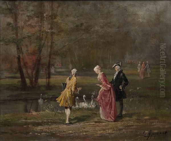 Scene De Parc Oil Painting by Georges Appert