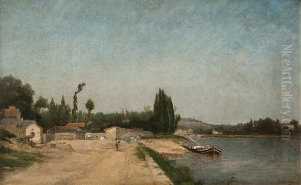 Paisaje Con Costa Oil Painting by Louis-Lucien D'eaubonne