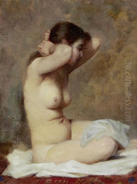 Female Nude Oil Painting by Alphonse Debaene