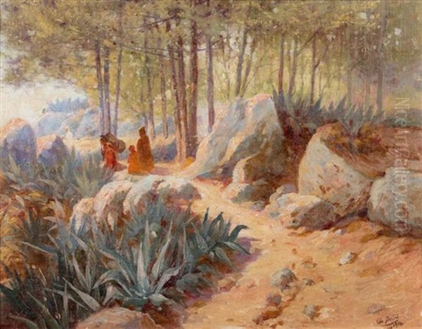 Les Environs De Constantine Oil Painting by Gustave Debat