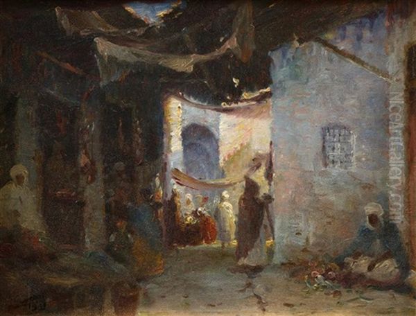 Dans La Vieille Ville De Constantine Oil Painting by Gustave Debat