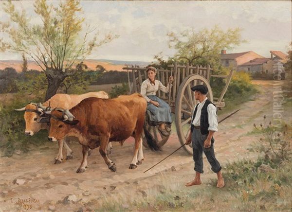 To The Fields Oil Painting by Edouard Bernard Debat-Ponsan