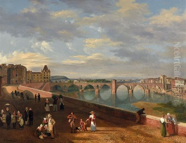 Vue De Montauban, Au Fond L'eveche Oil Painting by Prosper Debia