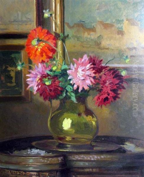 Still Life With Flowers Oil Painting by Rene Charles Louis Debraux