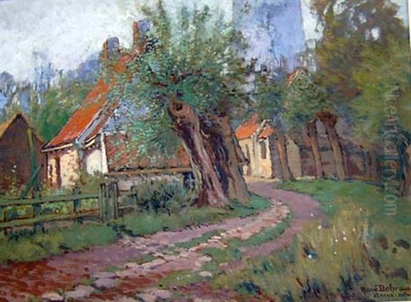 Le Chemin Du Village (hollande) Oil Painting by Rene Charles Louis Debraux