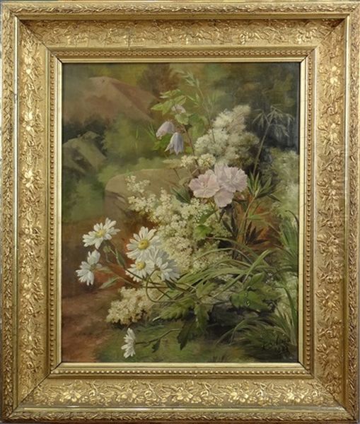 Nature Morte De Fleurs Oil Painting by Alexandre Debrus