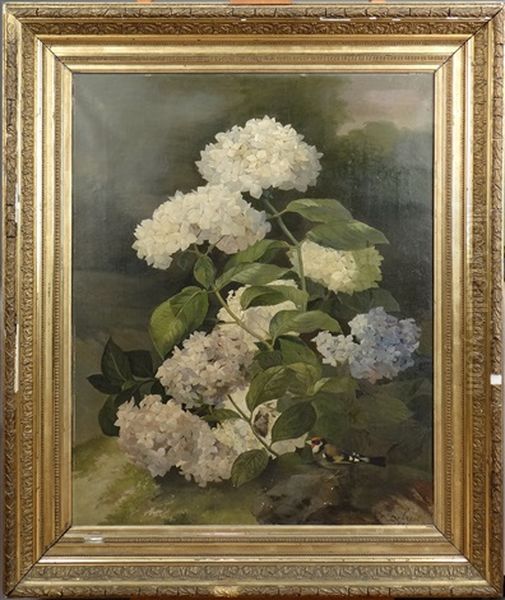 Bouquet D'hortensias Oil Painting by Alexandre Debrus