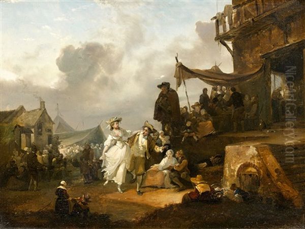 Scene De Noces Villageoises Oil Painting by Philibert Louis Debucourt