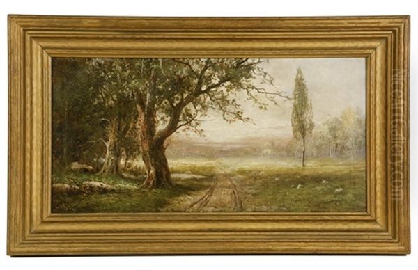 Bucolic Spring Country Lane Oil Painting by Joseph Rodefer DeCamp