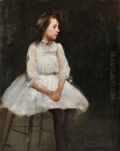 Portrait Of The Artist's Daughter Pauline Oil Painting by Joseph Rodefer DeCamp