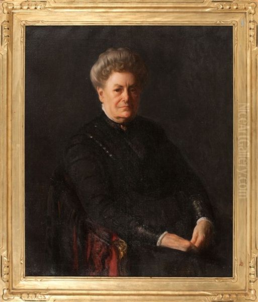 Portrait Of A Woman Dressed In Black Oil Painting by Joseph Rodefer DeCamp