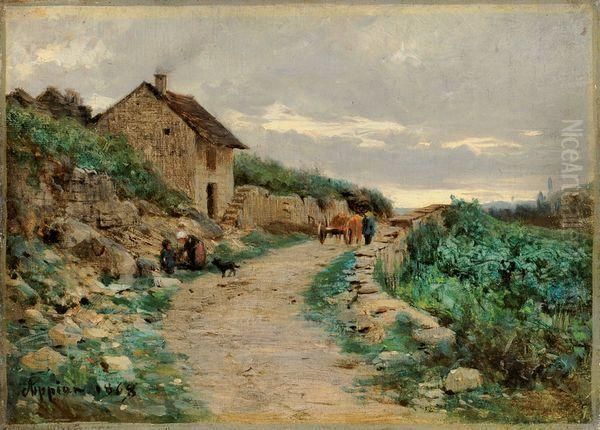 Vie Autour De La Ferme Oil Painting by Adolphe Appian