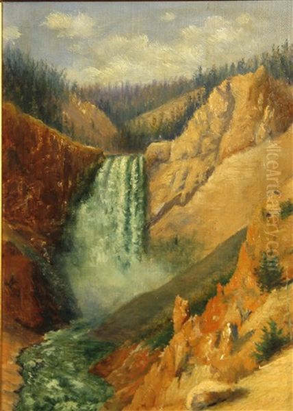 Yellowstone Falls Oil Painting by Ralph Earl Decamp