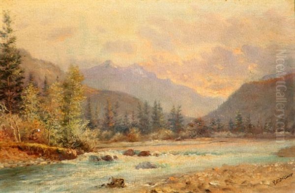 Mountain Landscape Oil Painting by Ralph Earl Decamp