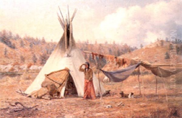 Camp In The Bitterroot Oil Painting by Ralph Earl Decamp