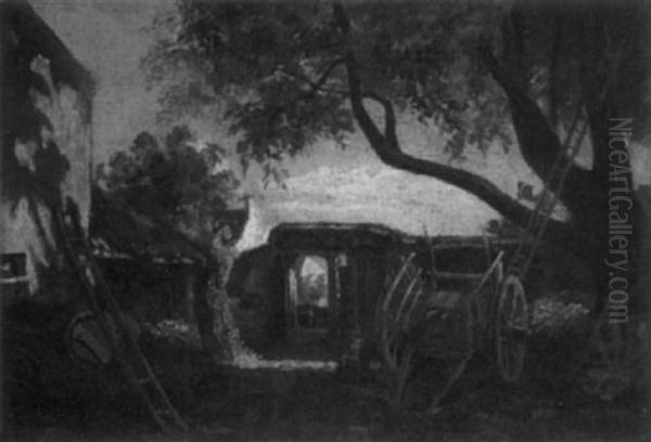 Farmer's Courtyard by Albert Decamps