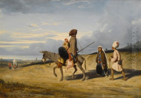 A Desert Passage Oil Painting by Alexandre Gabriel Decamps