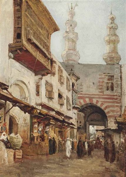 A Bustling Market, Egypt by Alexandre Gabriel Decamps