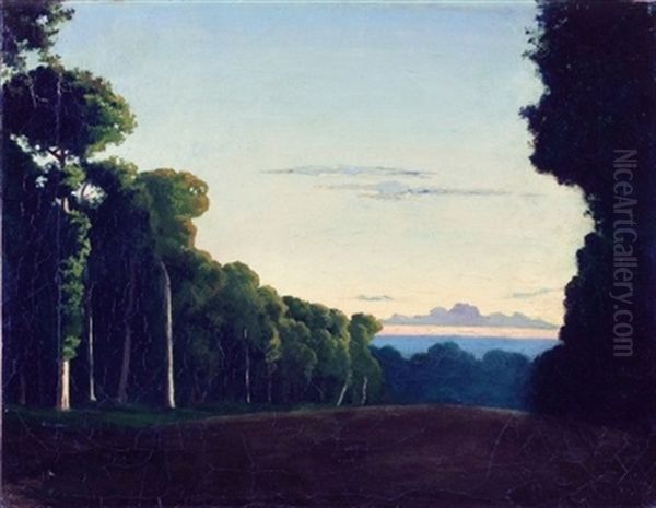 La Lisiere De La Foret De Fontainebleau Oil Painting by Alexandre Gabriel Decamps