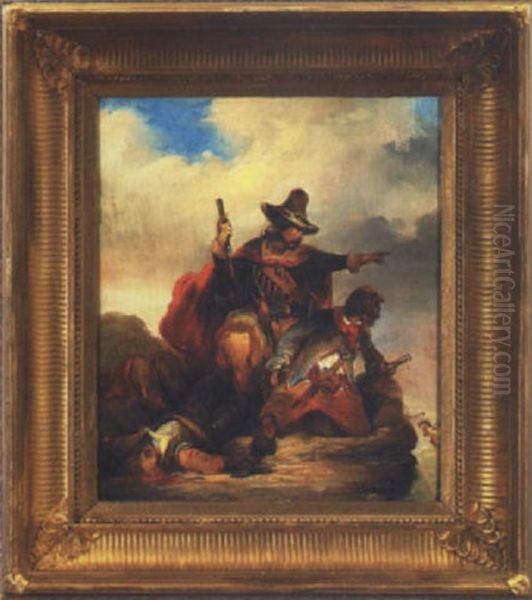 Battle Of Independence Oil Painting by Alexandre Gabriel Decamps