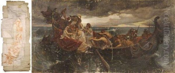 Le Tribut D'athenes Au Minotaure Oil Painting by Louis Appian