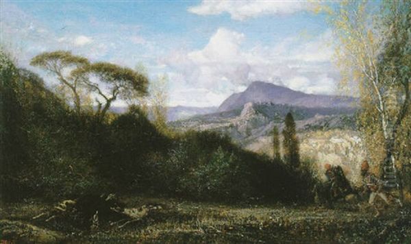 Chasse Au Sanglier Dans L'anatolie Oil Painting by Alexandre Gabriel Decamps