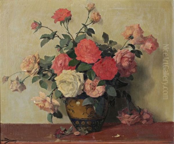 Bouquet De Roses by Maurice Alfred Decamps