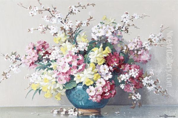 Still Life Of Spring Flowers by Maurice Alfred Decamps