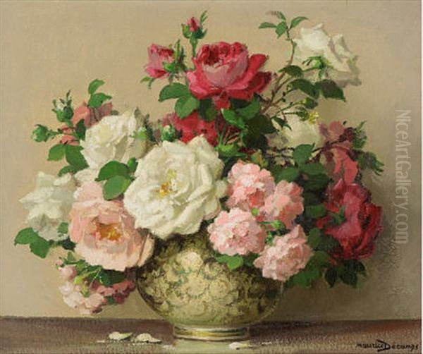 Blumenstillleben Oil Painting by Maurice Alfred Decamps