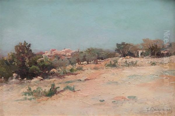 Paysage Provencal Oil Painting by Theophile-Henry Decanis