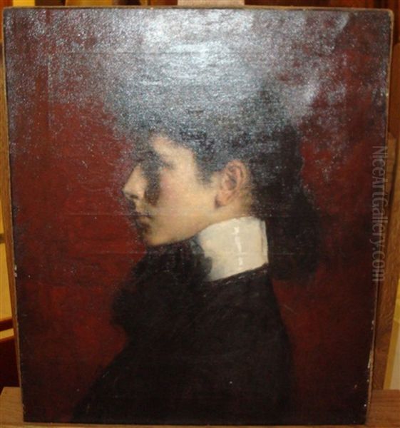 Portrait De De Jeune Femme Oil Painting by Adolphe Dechenaud