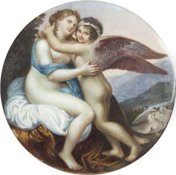 Venus Caressant L'amour Oil Painting by Andrea, the Elder Appiani